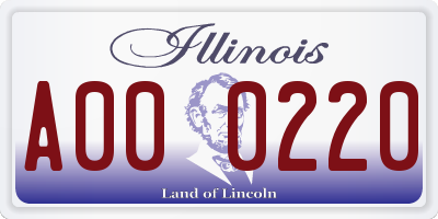 IL license plate A000220