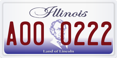 IL license plate A000222