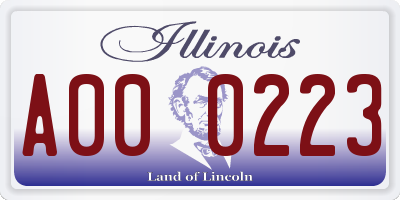 IL license plate A000223