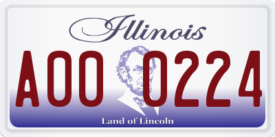 IL license plate A000224