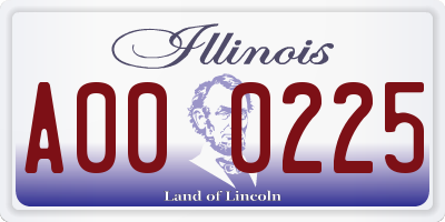 IL license plate A000225