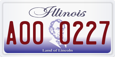 IL license plate A000227