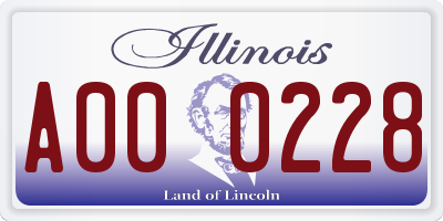 IL license plate A000228