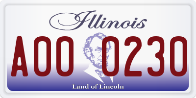 IL license plate A000230