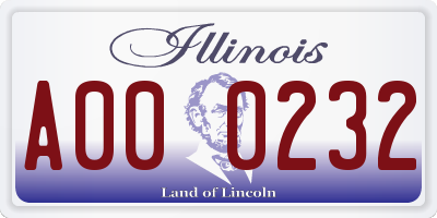 IL license plate A000232