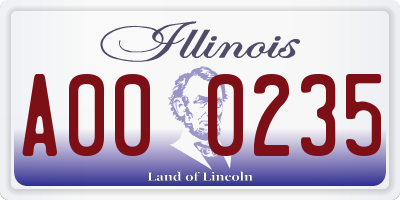 IL license plate A000235