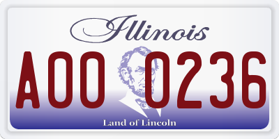 IL license plate A000236