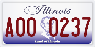 IL license plate A000237