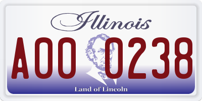 IL license plate A000238