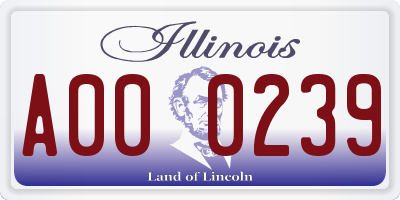 IL license plate A000239