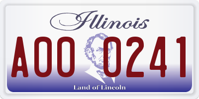 IL license plate A000241