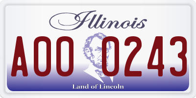 IL license plate A000243