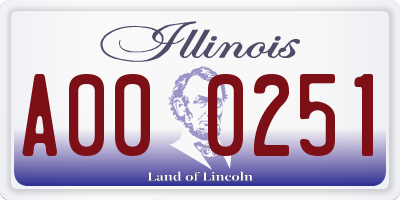 IL license plate A000251