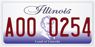 IL license plate A000254