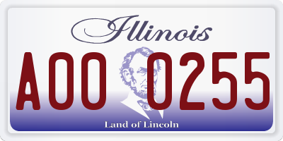 IL license plate A000255