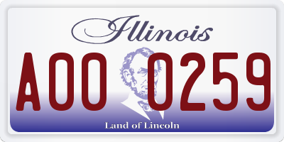 IL license plate A000259