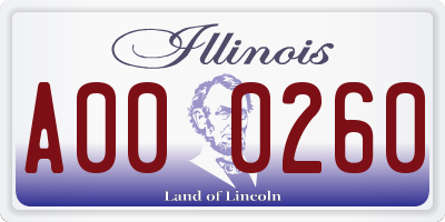 IL license plate A000260