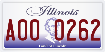 IL license plate A000262