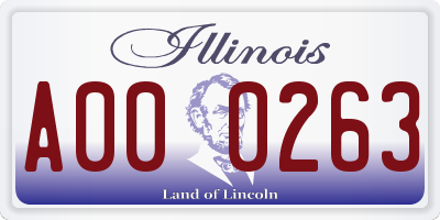 IL license plate A000263