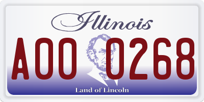 IL license plate A000268