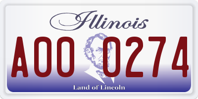 IL license plate A000274