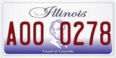 IL license plate A000278