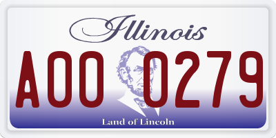 IL license plate A000279