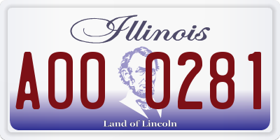 IL license plate A000281