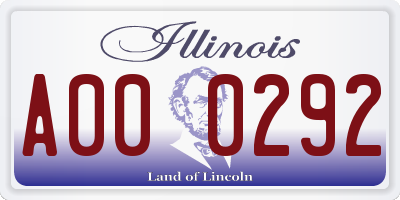 IL license plate A000292