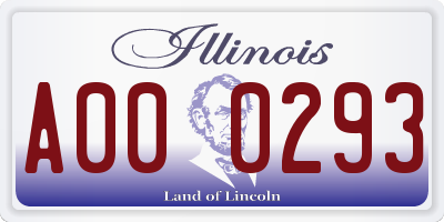 IL license plate A000293