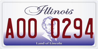 IL license plate A000294