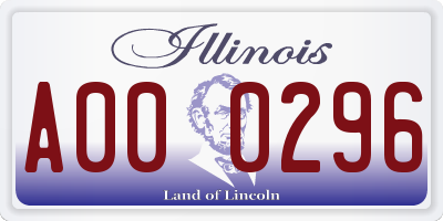 IL license plate A000296