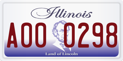 IL license plate A000298