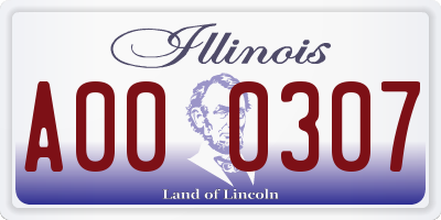 IL license plate A000307