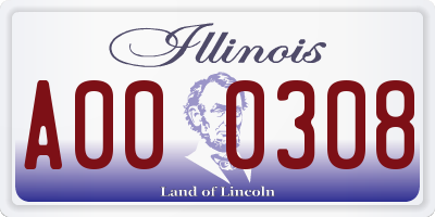 IL license plate A000308