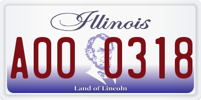 IL license plate A000318