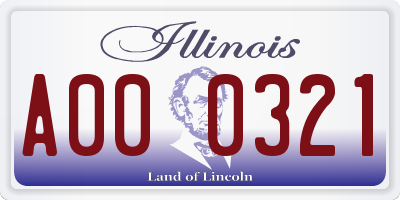 IL license plate A000321