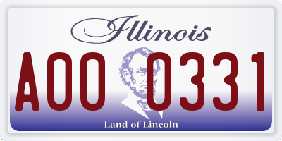 IL license plate A000331