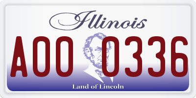 IL license plate A000336