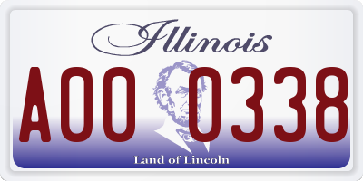 IL license plate A000338
