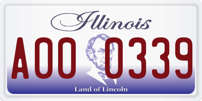 IL license plate A000339