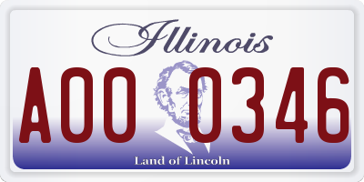 IL license plate A000346
