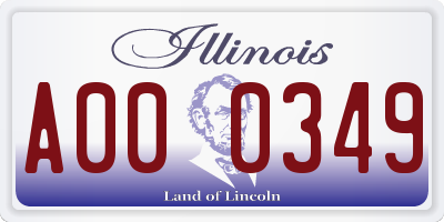 IL license plate A000349