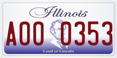 IL license plate A000353