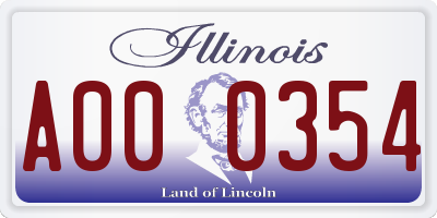IL license plate A000354