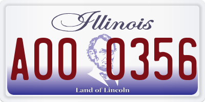 IL license plate A000356