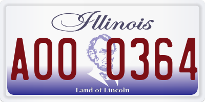 IL license plate A000364