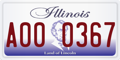 IL license plate A000367