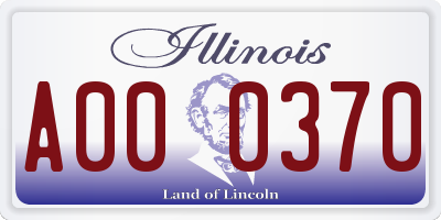IL license plate A000370