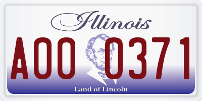 IL license plate A000371